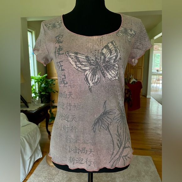 apt. 9 Y2K Butterfly Print Graphic Tee - Picture 2 of 9